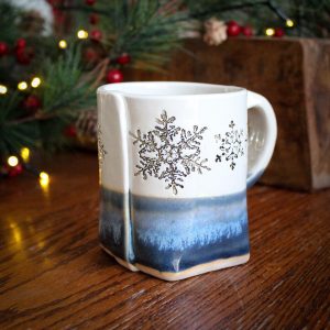 Blue White Snowflake Mug