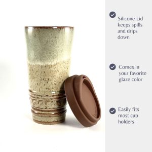 Handcrafted Stoneware Travel Mug 16 oz